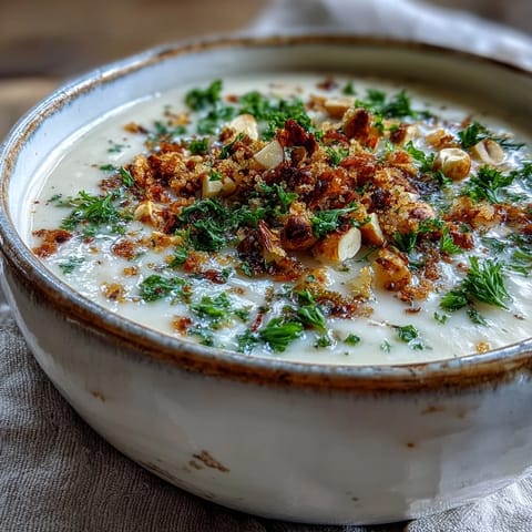 Celeriac Soup With Hazelnut Crumble