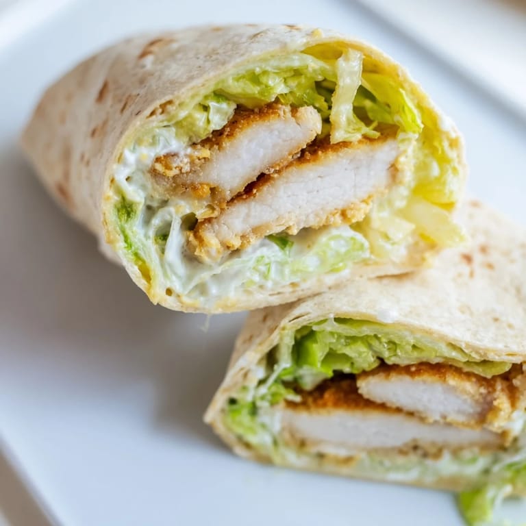 Two handheld honey mustard chicken wraps on a rustic plate, packed with juicy chicken, shredded lettuce, and a tangy, sweet sauce.