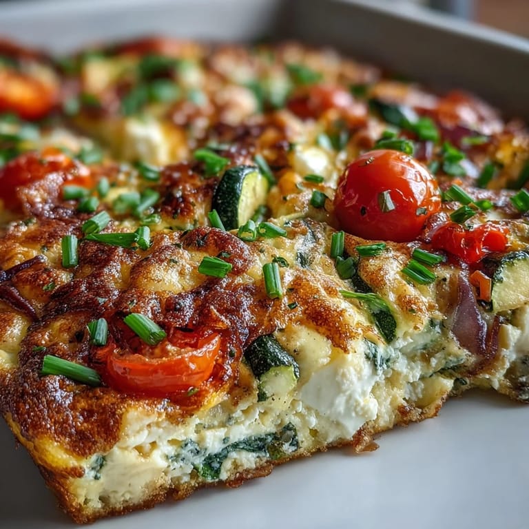 Hearty baked cottage cheese egg dish, a healthy breakfast masterpiece.