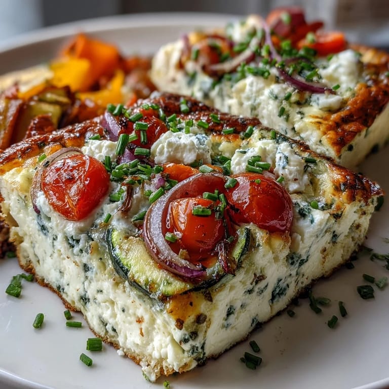 Easy, protein-packed sheet pan eggs brimming with fresh garden veggies.