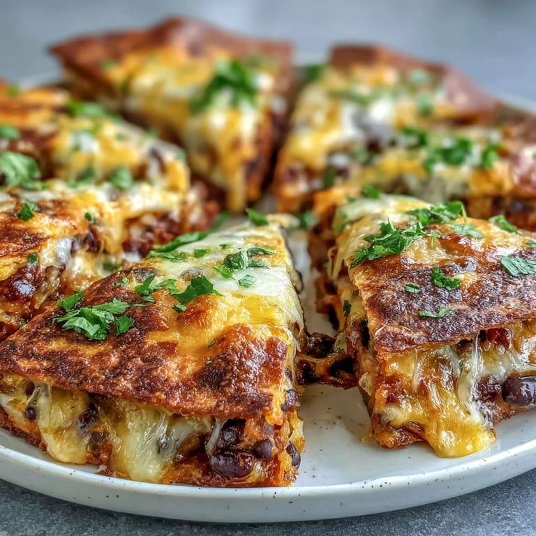 Fresh cilantro garnishes the warm, cheesy appetizer with bowls of salsa and sour cream for dipping.