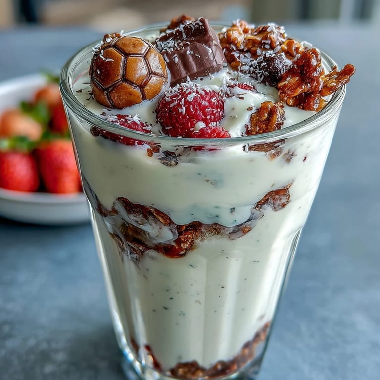 Individual Soccer Team Snack Cups with Fruit and Granola, featuring colorful diced fruit, wholesome granola, and smooth yogurt, decorated with a festive soccer sticker for team spirit.