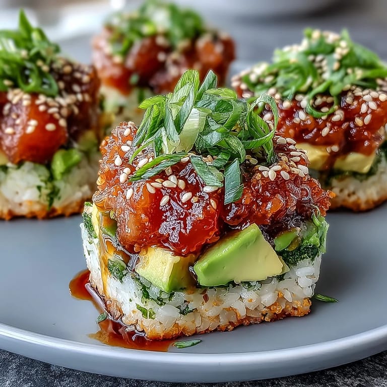 Spicy tuna and crispy rice salad with avocado, a vibrant sushi-inspired dish with crunchy rice, rich avocado, and bold chili mayo tuna.
