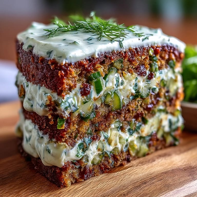 A delightful slice of Pickle Cake, showcasing moist crumb and creamy dill frosting.