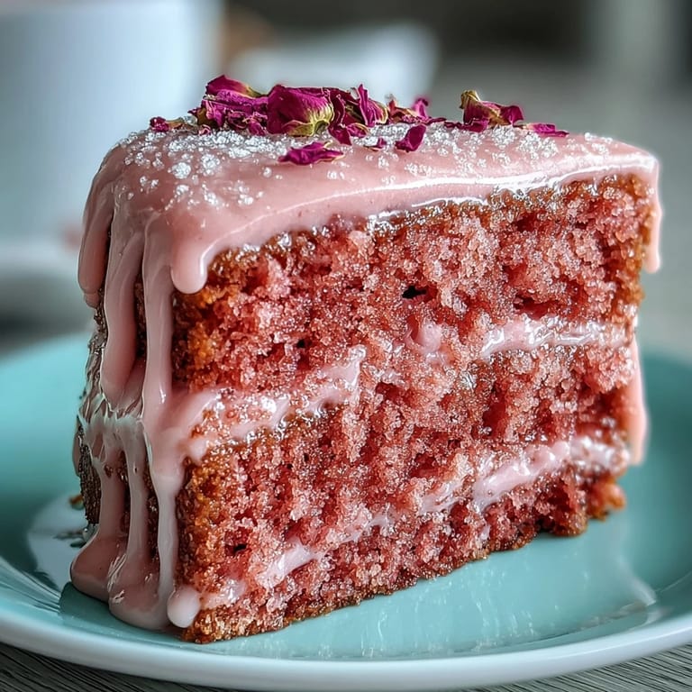 Visually stunning Bridal Shower Rosé Velvet Cake with decadent gold accents.