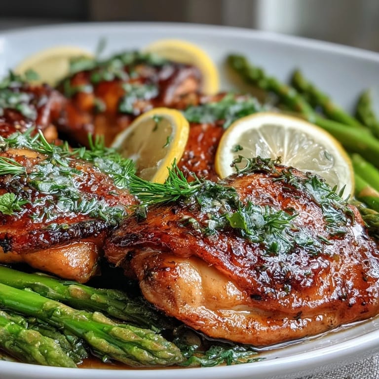 Flavorful One-Pan Lemon Herb Chicken and Asparagus, bursting with citrus.
