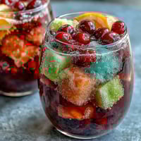 A vibrant punch bowl filled with rainbow sherbet and lemon-lime soda, perfect for graduation celebrations.