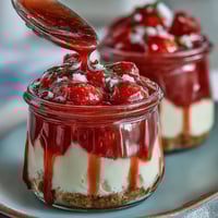 No-Bake Strawberry Cheesecake Jars with fresh berries and a creamy filling, perfect for spring gatherings and easy entertaining.