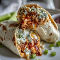 Spicy Buffalo chicken and cream cheese filling rolled in soft tortillas, sliced into colorful pinwheels perfect for game day parties.