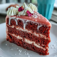 Shimmering Bridal Shower Rosé Velvet Cake adorned with elegant gold drip.