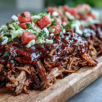 Juicy Juneteenth BBQ Pulled Pork with vibrant watermelon slaw, perfect for summer gatherings.